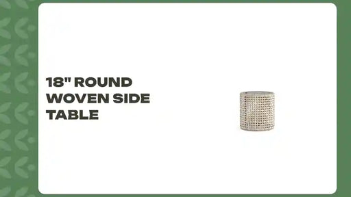 18" Round Woven Side Table by@Outfy