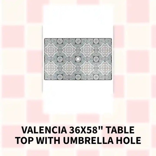 Valencia 36x58" Table Top with Umbrella Hole by@Outfy