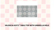 Valencia 42x72" Table Top with Umbrella Hole by@Outfy