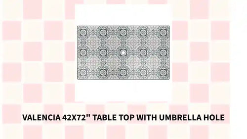 Valencia 42x72" Table Top with Umbrella Hole by@Outfy
