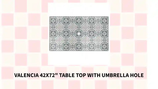 Valencia 42x72" Table Top with Umbrella Hole by@Outfy