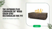The Outdoor Plus Coronado 96" Wood Grain GFRC Rectangular Fire Pit by@Outfy