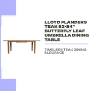 Lloyd Flanders Teak 63-84&rdquo; Butterfly Leaf Umbrella Dining Table by@Outfy