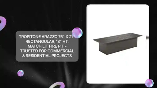 Tropitone Arazzo 75" x 27" Rectangular, 18" HT, Match Lit Fire Pit - Trusted for Commercial &amp; Residential Projects by@Outfy