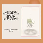Whitlock Padded Sling Swivel Rocker Dining Chair by@Outfy