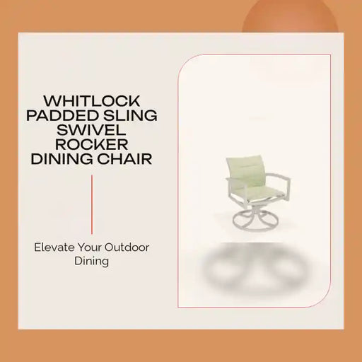 Whitlock Padded Sling Swivel Rocker Dining Chair by@Outfy