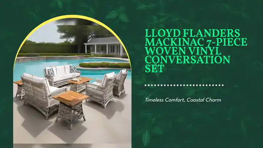 Lloyd Flanders Mackinac 7-Piece Woven Vinyl Conversation Set by@Outfy