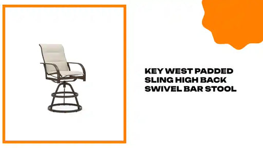 Key West Padded Sling High Back Swivel Bar Stool by@Outfy