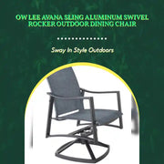 OW Lee Avana Sling Aluminum Swivel Rocker Outdoor Dining Chair by@Outfy