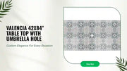 Valencia 42x84" Table Top with Umbrella Hole by@Outfy