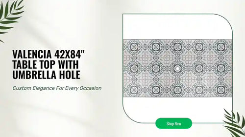 Valencia 42x84" Table Top with Umbrella Hole by@Outfy