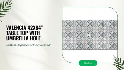 Valencia 42x84" Table Top with Umbrella Hole by@Outfy