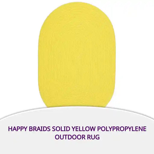 Happy Braids Solid Yellow Polypropylene Outdoor Rug by@Outfy