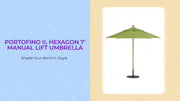 Portofino II, Hexagon 7' Manual Lift Umbrella by@Outfy