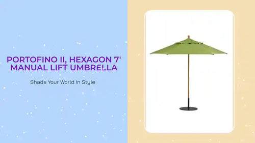 Portofino II, Hexagon 7' Manual Lift Umbrella by@Outfy