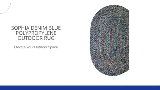Sophia Denim Blue Polypropylene Outdoor Rug by@Outfy