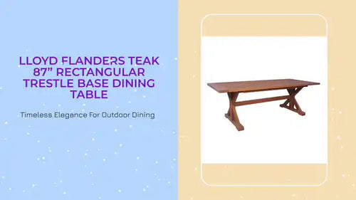 Lloyd Flanders Teak 87&rdquo; Rectangular Trestle Base Dining Table by@Outfy