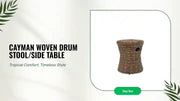 Cayman Woven Drum Stool/Side Table by@Outfy
