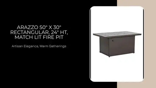 Arazzo 50" x 30" Rectangular, 24" HT, Match Lit Fire Pit by@Outfy
