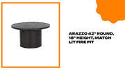 Arazzo 42" Round, 18" Height, Match Lit Fire Pit by@Outfy