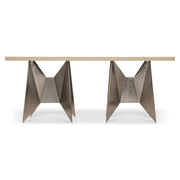 Bernhardt Solaria Console Table with 2 Metal Origami-inspired Bases