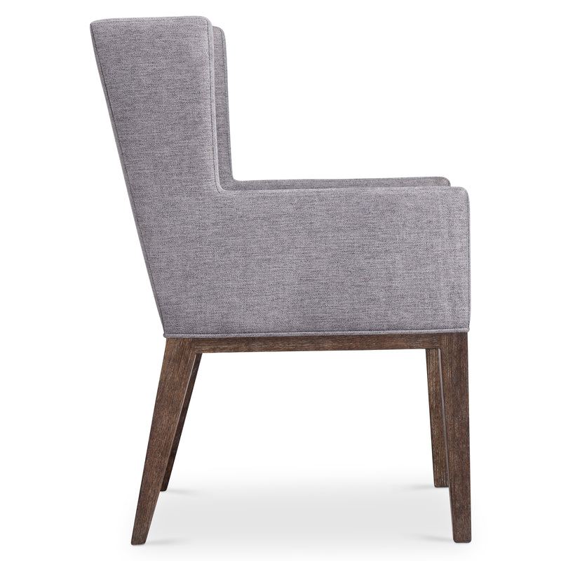 Bernhardt Linea Upholstered Arm Chair in Cerused Charcoal Finish
