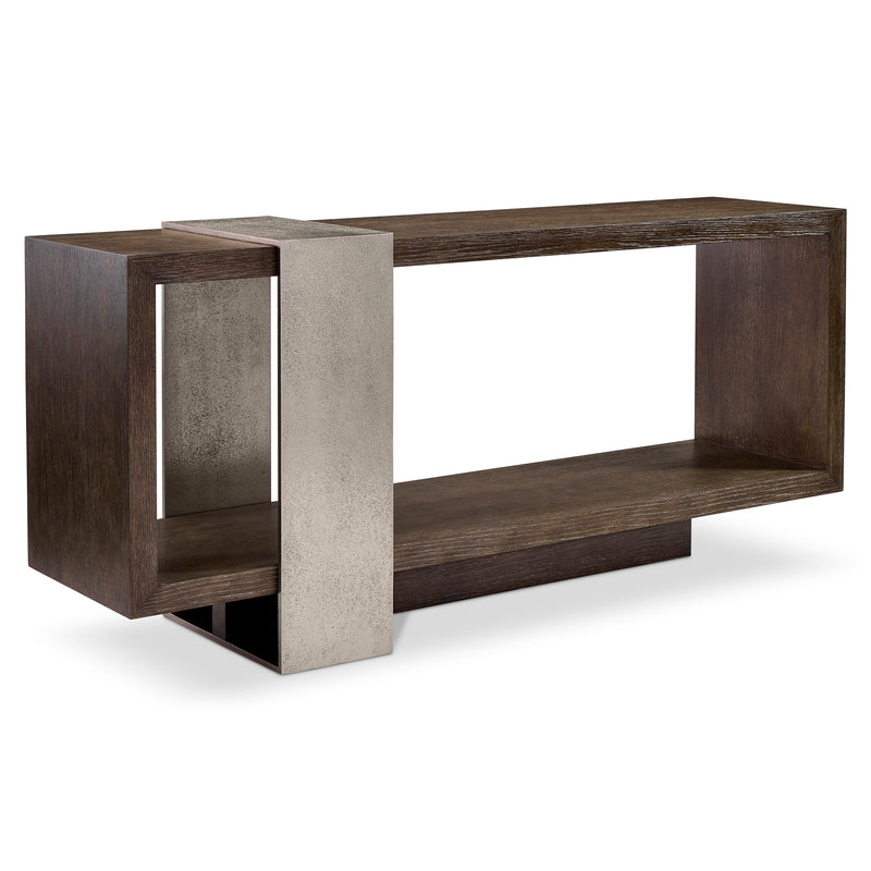 Bernhardt Linea Console Table in Cerused Charcoal Finish