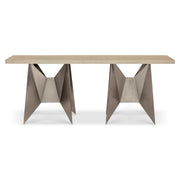 Bernhardt Solaria Console Table with 2 Metal Origami-inspired Bases