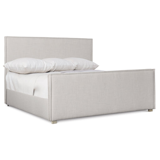 Bernhardt Sawyer King Panel Bed with Light Grey Upholstery