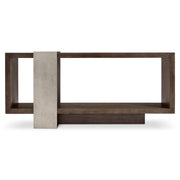 Bernhardt Linea Console Table in Cerused Charcoal Finish