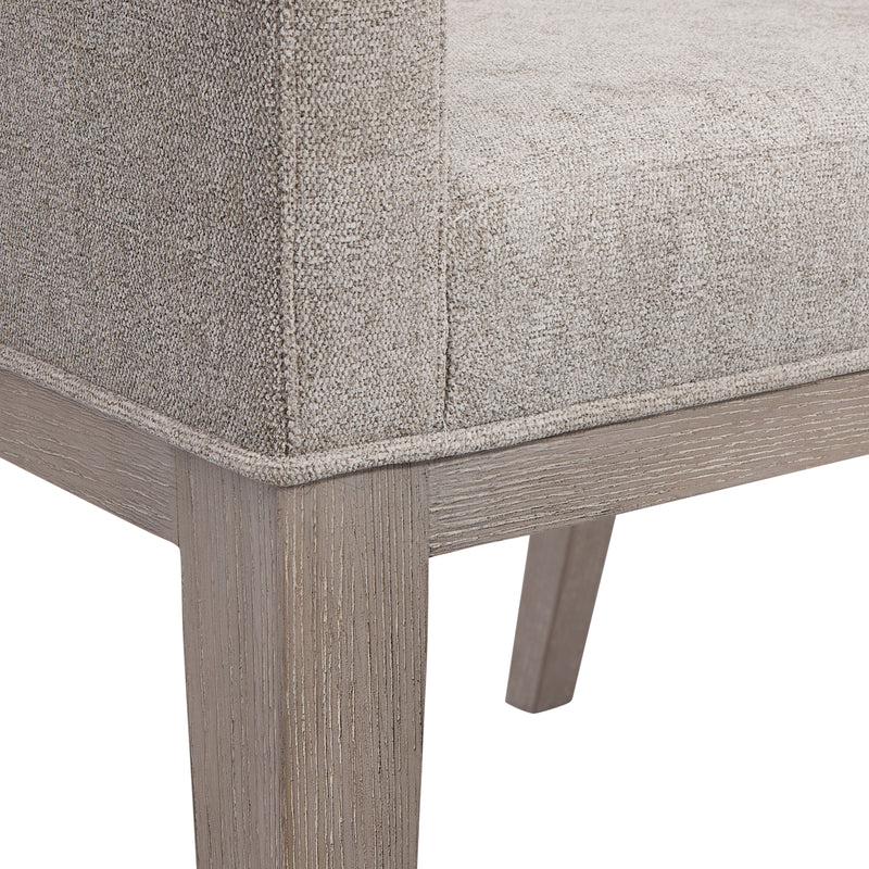Bernhardt Linea Upholstered Arm Chair in Cerused Greige Finish