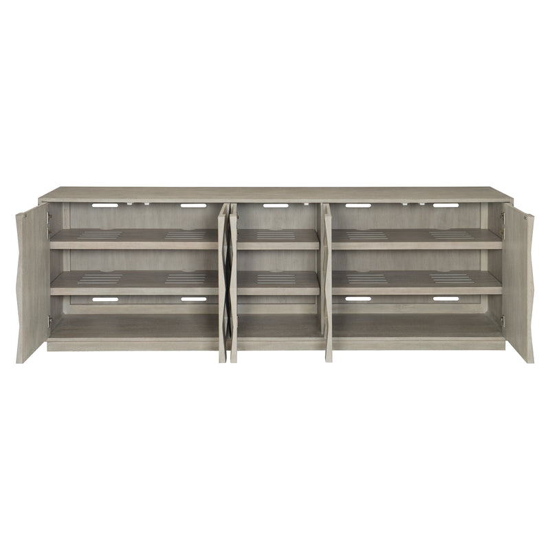 Bernhardt Linea Entertainment Console in Cerused Greige Finish