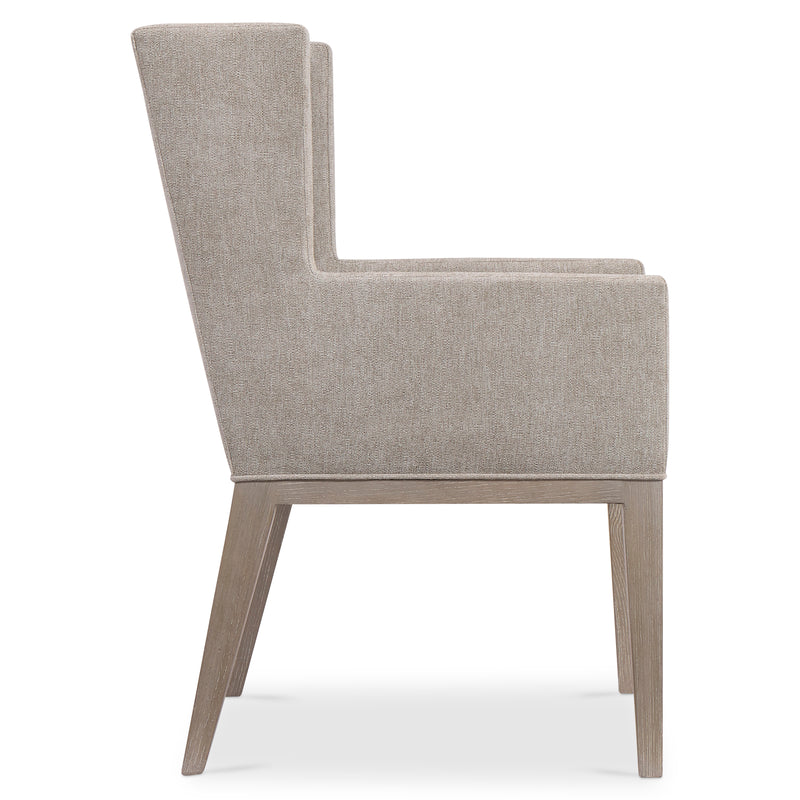 Bernhardt Linea Upholstered Arm Chair in Cerused Greige Finish