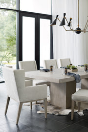 Bernhardt Linea 9-Piece Dining Set in Cerused Greige