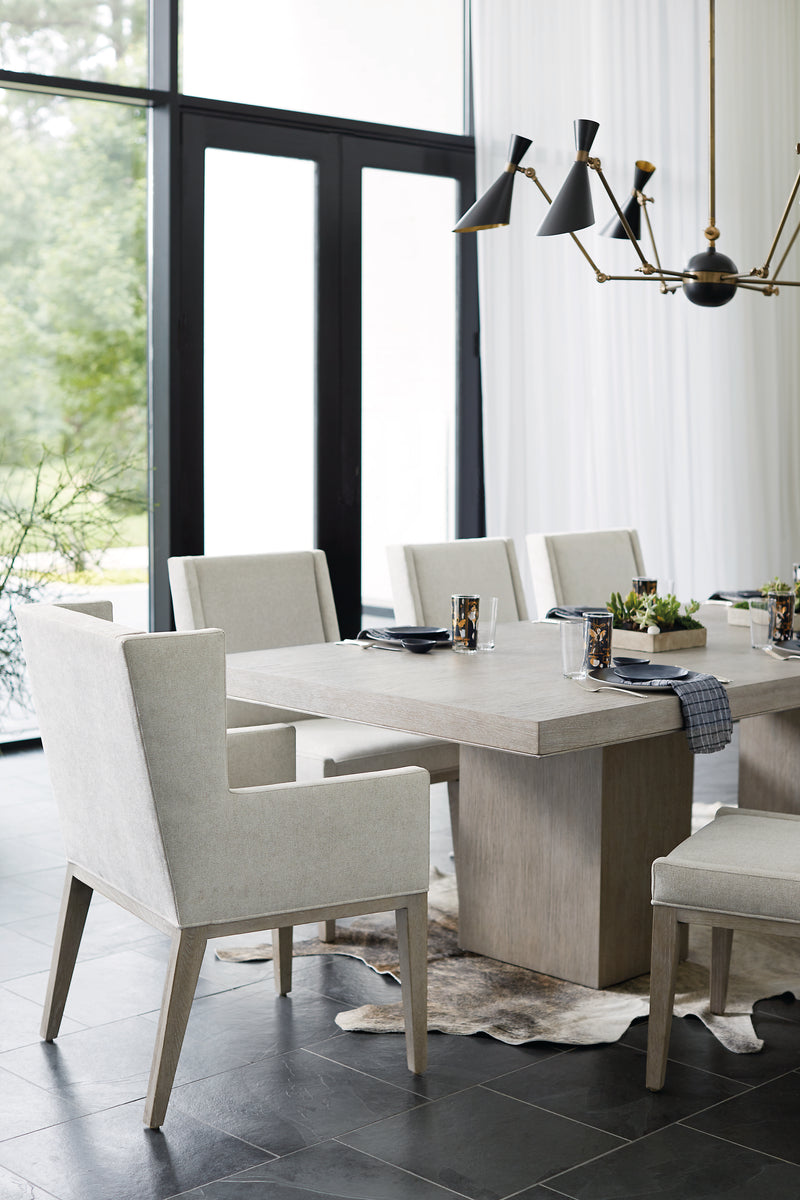 Bernhardt Linea 9-Piece Dining Set in Cerused Greige