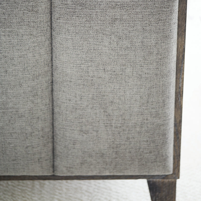 Bernhardt Linea California King Panel Bed with Upholstered Headboard and Footboard in Cerused Charcoal Finish