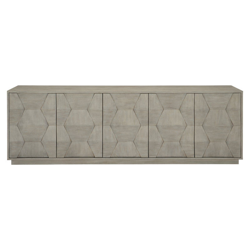 Bernhardt Linea Entertainment Console in Cerused Greige Finish