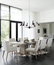 Bernhardt Linea 9-Piece Dining Set in Cerused Greige