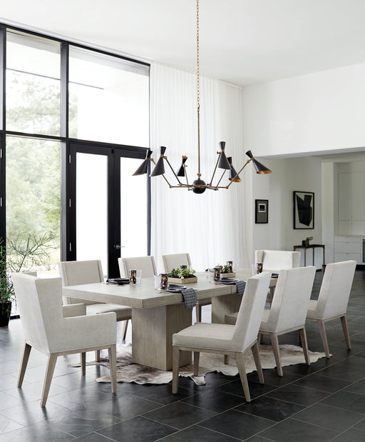 Bernhardt Linea 9-Piece Dining Set in Cerused Greige
