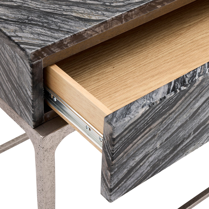 Bernhardt Linea Black Marble Nightstand